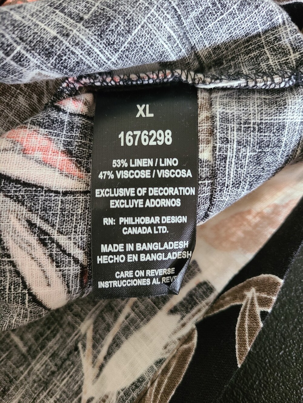 Nicole Miller Black Linen Blend Floral Dress Womens Size XL - Picture 5 of 6
